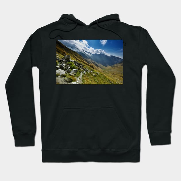 Hiking trail in the mountains Hoodie by naturalis